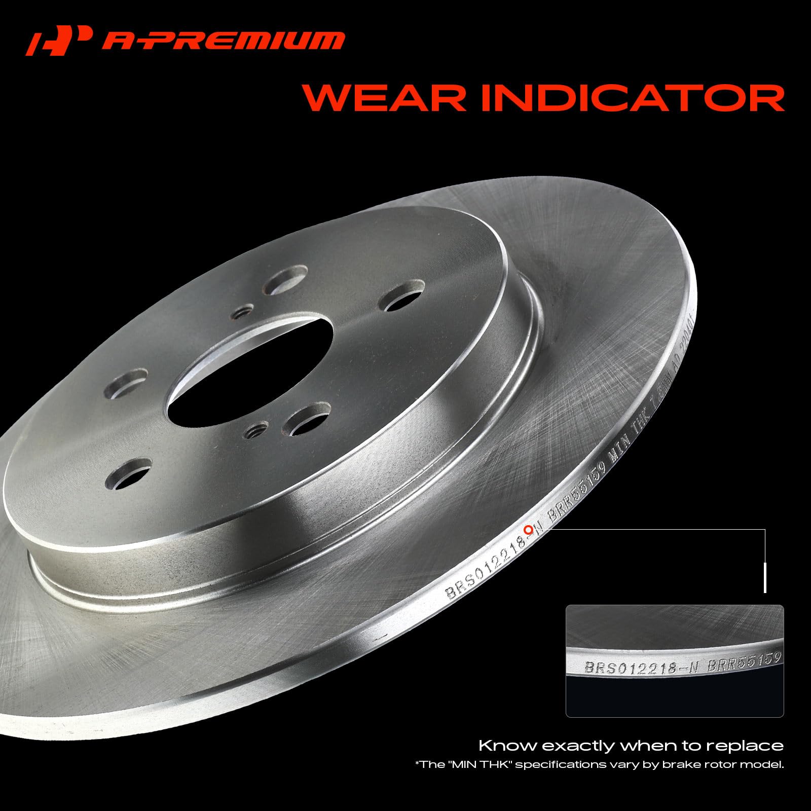 A-Premium rotor installed on hub demonstrating proper fit and braking readiness