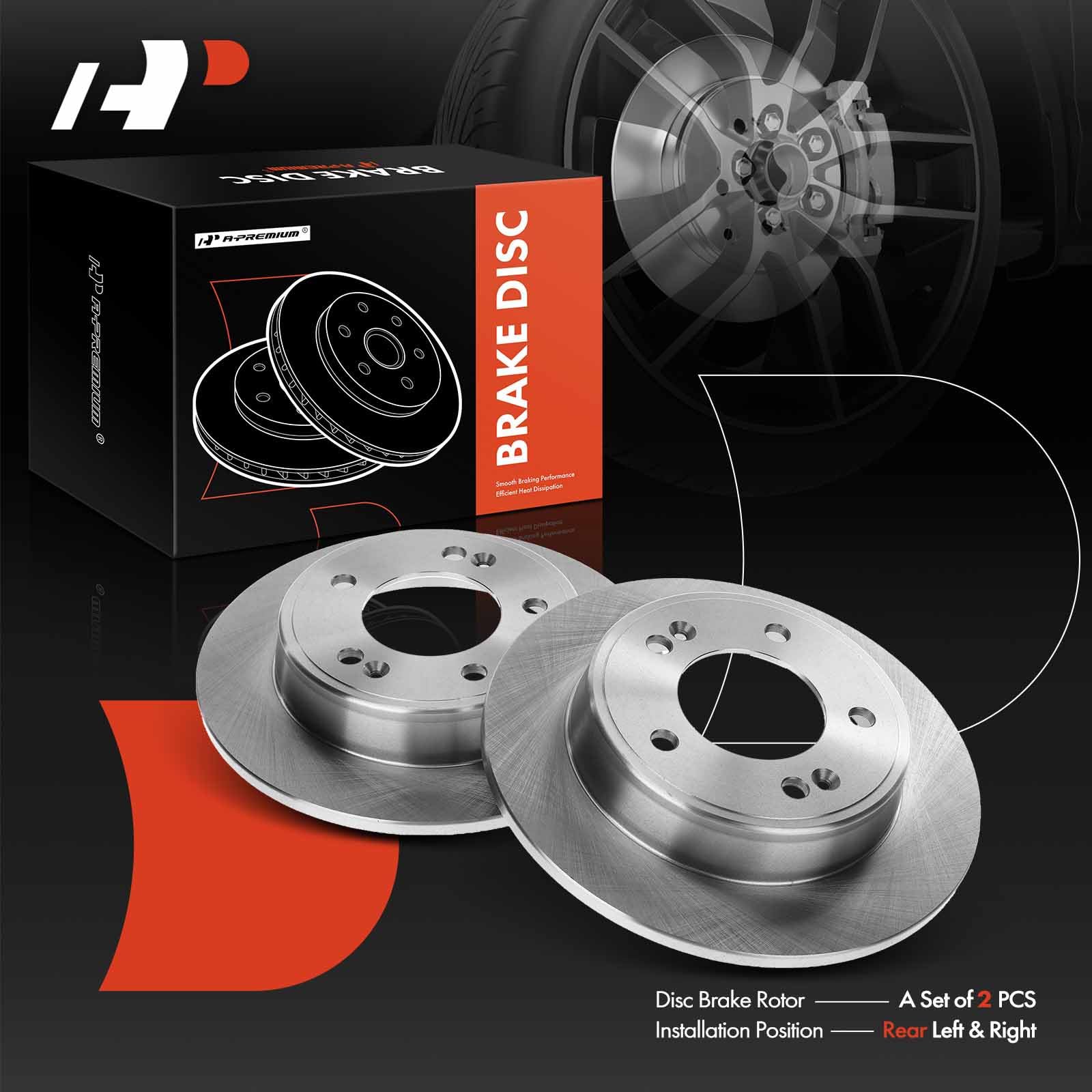 A-Premium rotor installed on Hyundai rear axle demonstrating proper automotive fitment