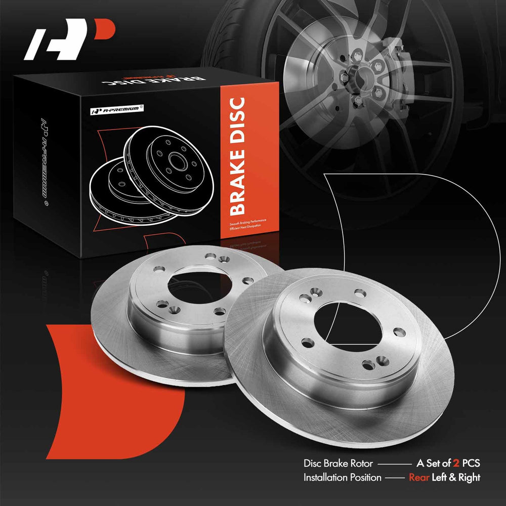 A-Premium rotor installed on Hyundai rear axle demonstrating proper automotive fitment