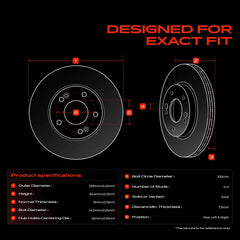 A-Premium rotor mounting hole detail highlighting five-bolt alignment accuracy
