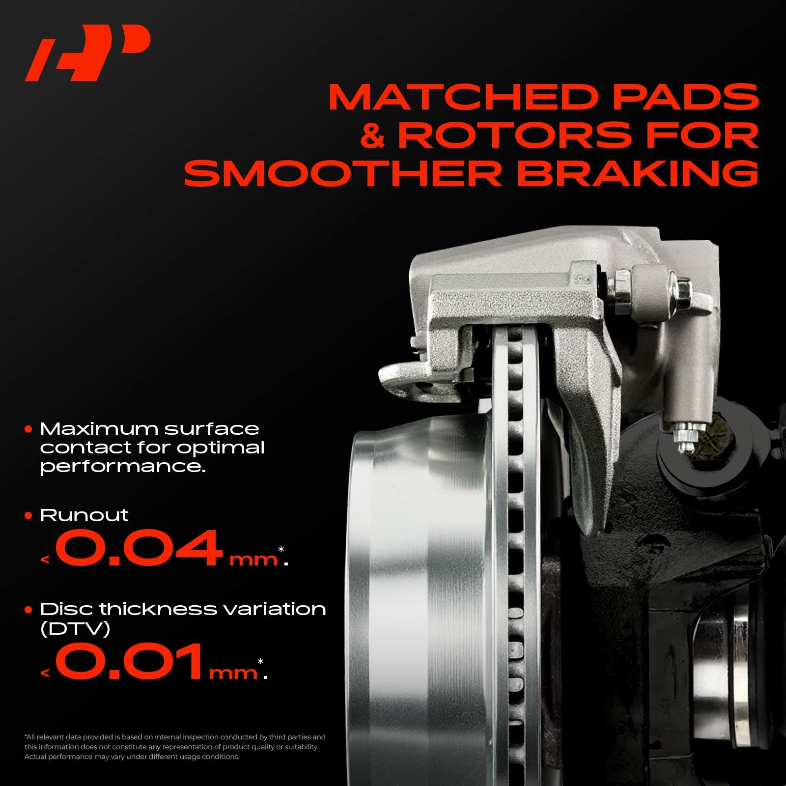 A-Premium rotor side profile showing 261.9mm diameter and thickness accuracy
