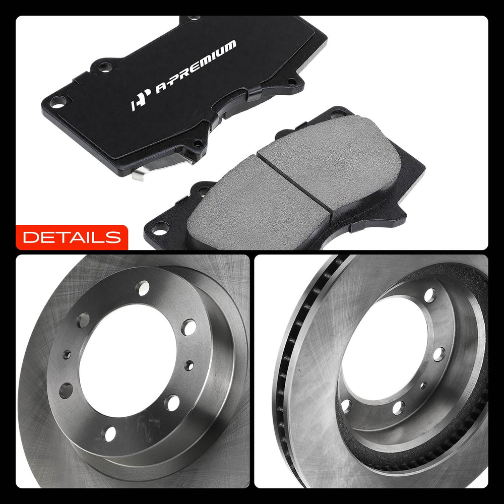 A-Premium rotors and pads staged in a garage to visualize home installation