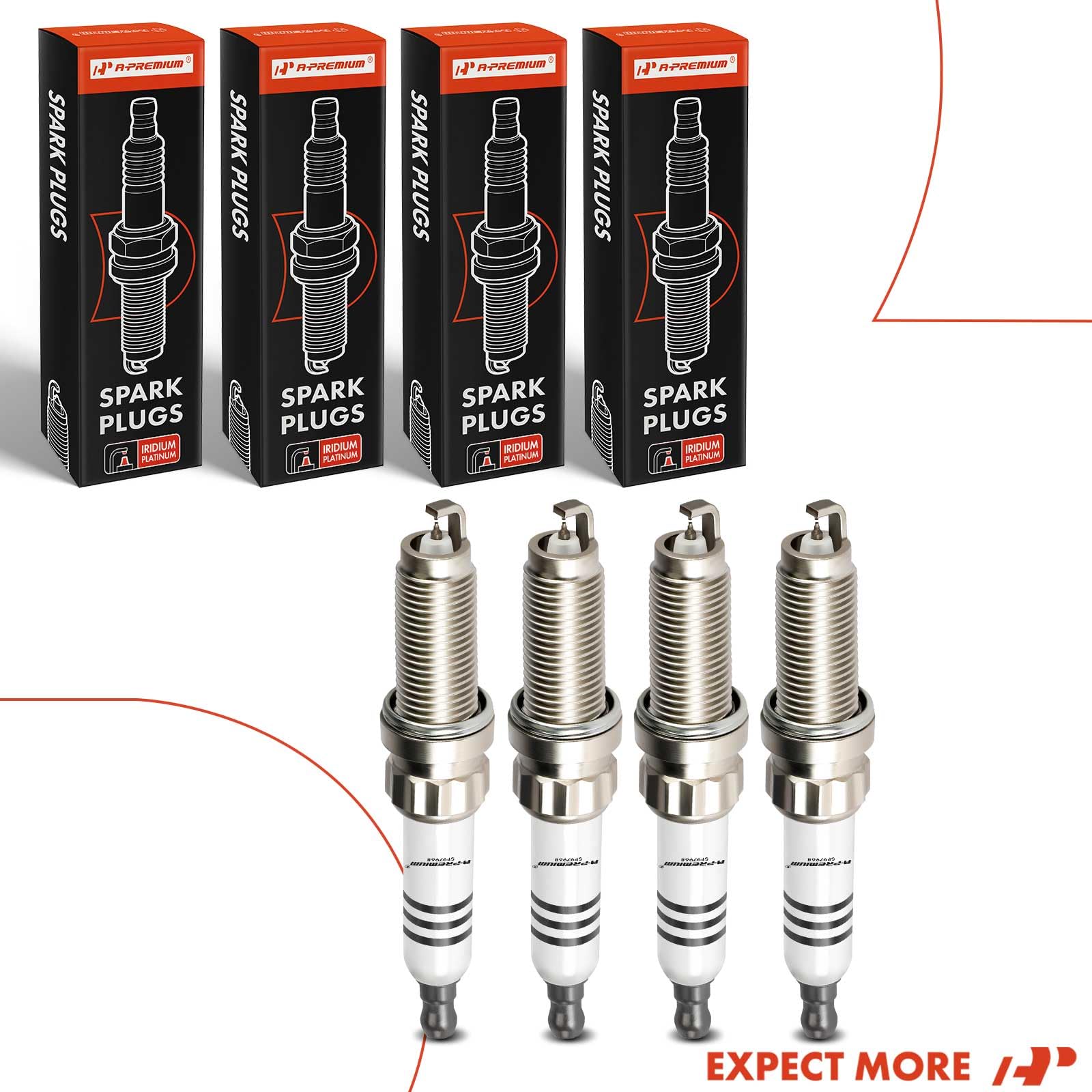 A-Premium spark plug beside ruler to show thread diameter and reach for fit verification