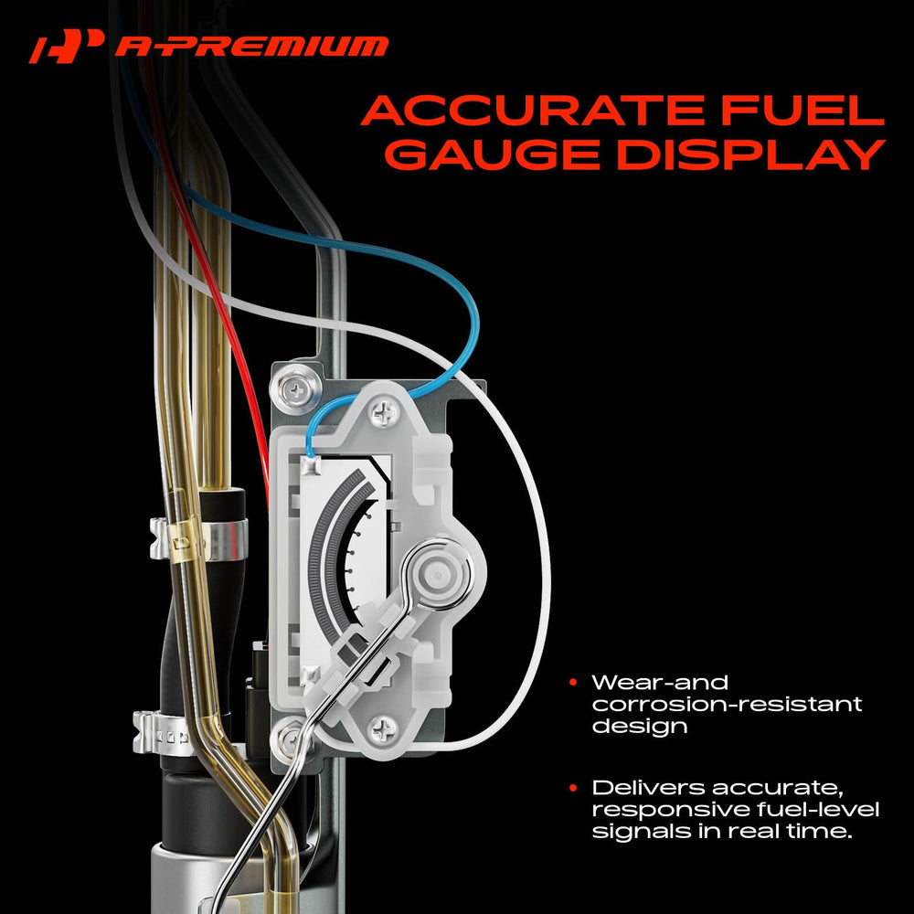 A-Premium fuel sending unit arm showing accurate level measurement benefit