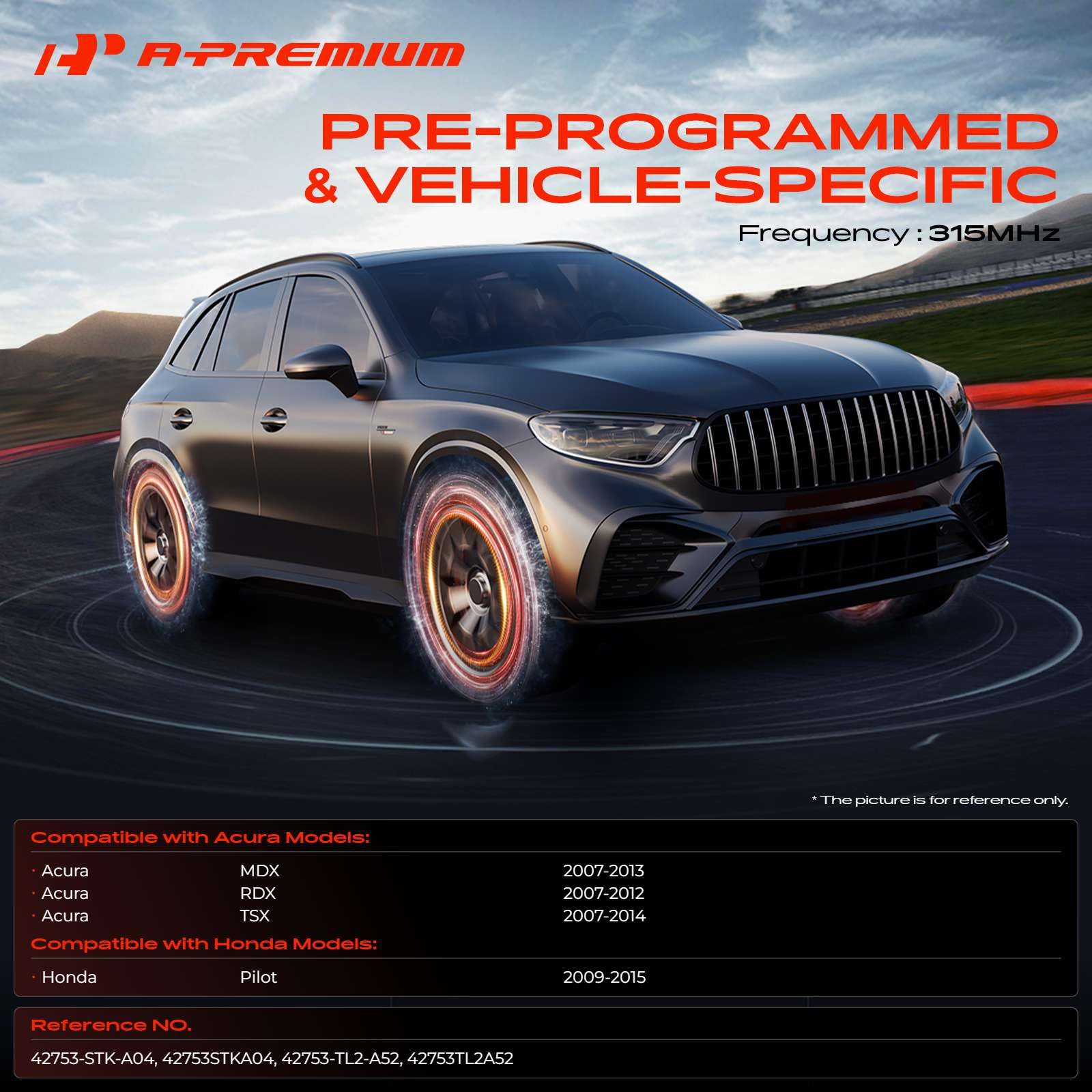 A-Premium sensor mounted on wheel demonstrating direct-fit installation benefit