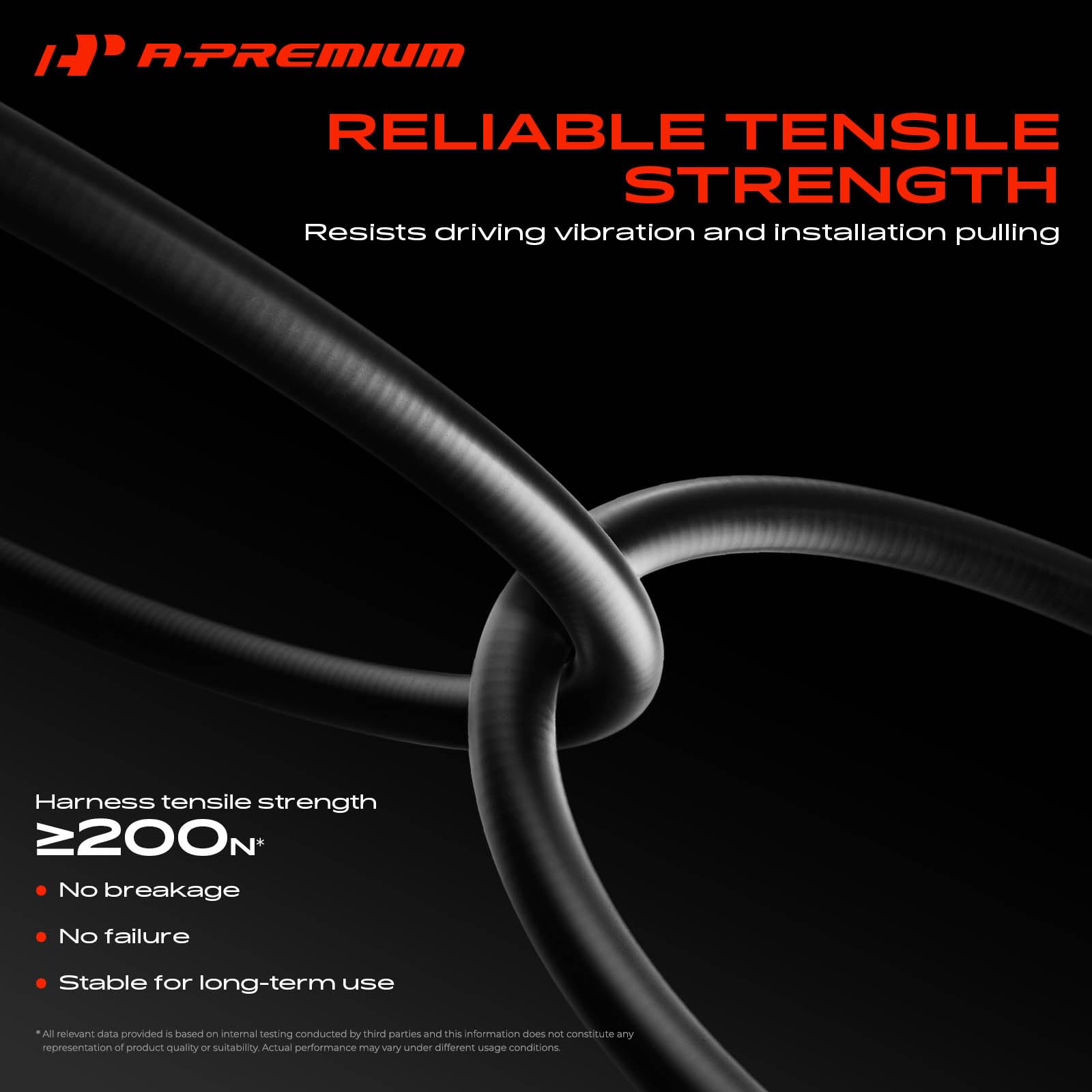 A-Premium sensor wire clipped along caliper routing to prevent chafing