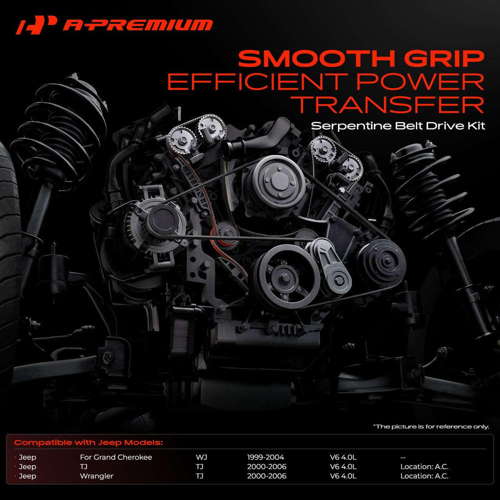 A-Premium serpentine belt close-up ribbed profile for secure grip