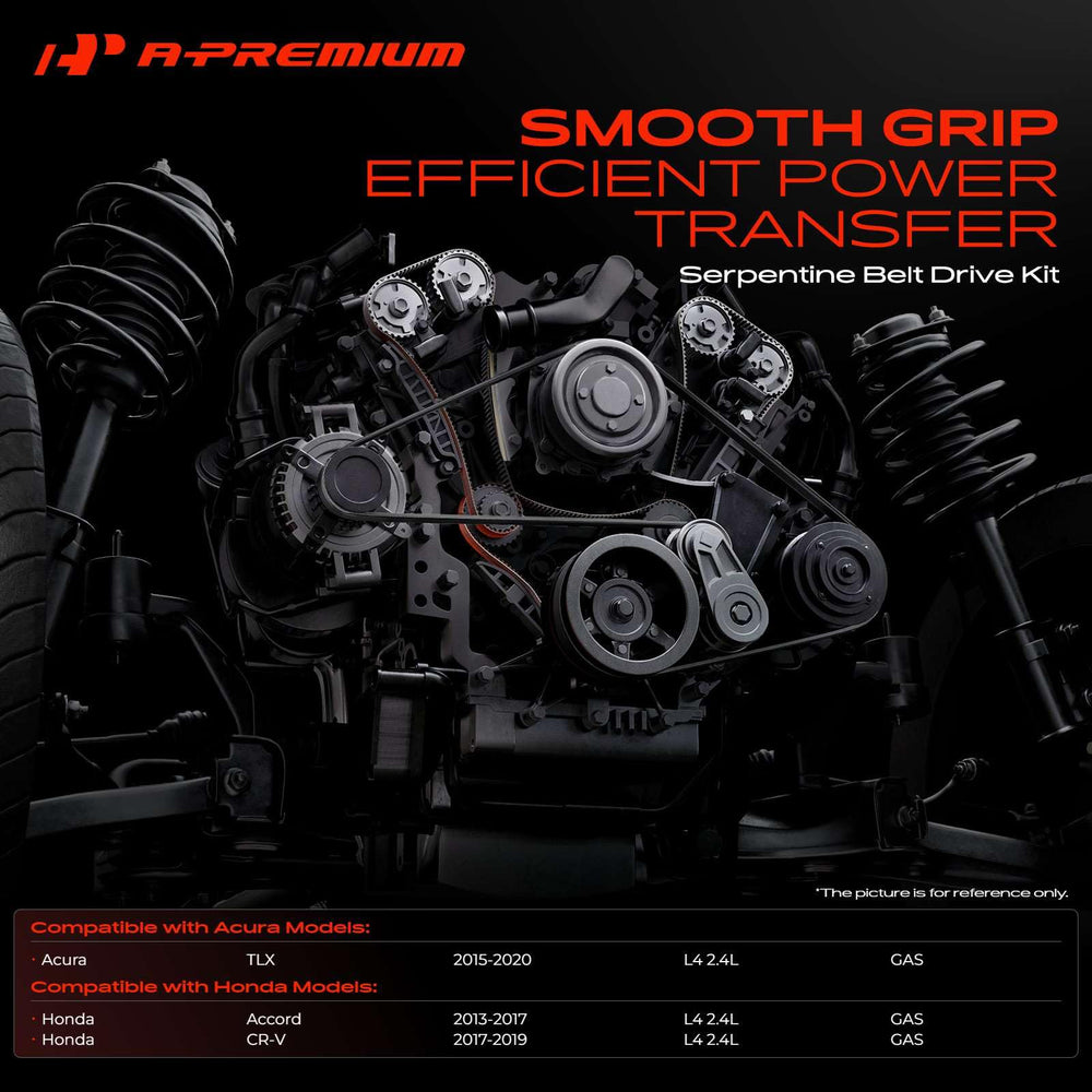 A-Premium serpentine belt close-up showing rib pattern for reliable grip
