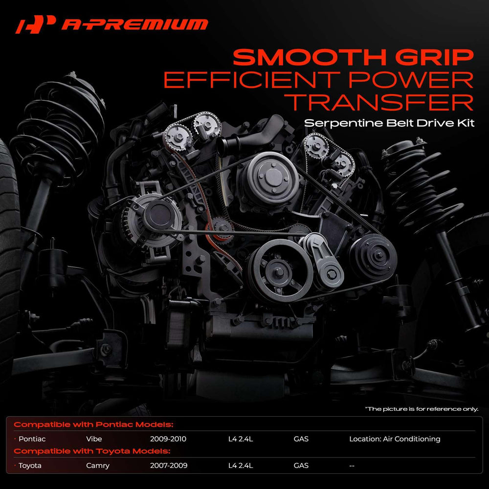 A-Premium serpentine belt close-up showing durable ribs and improved grip