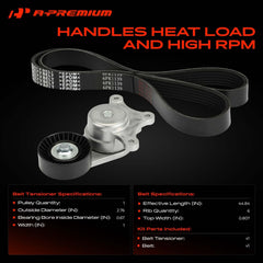 A-Premium serpentine belt rib profile closeup for improved grip and longevity