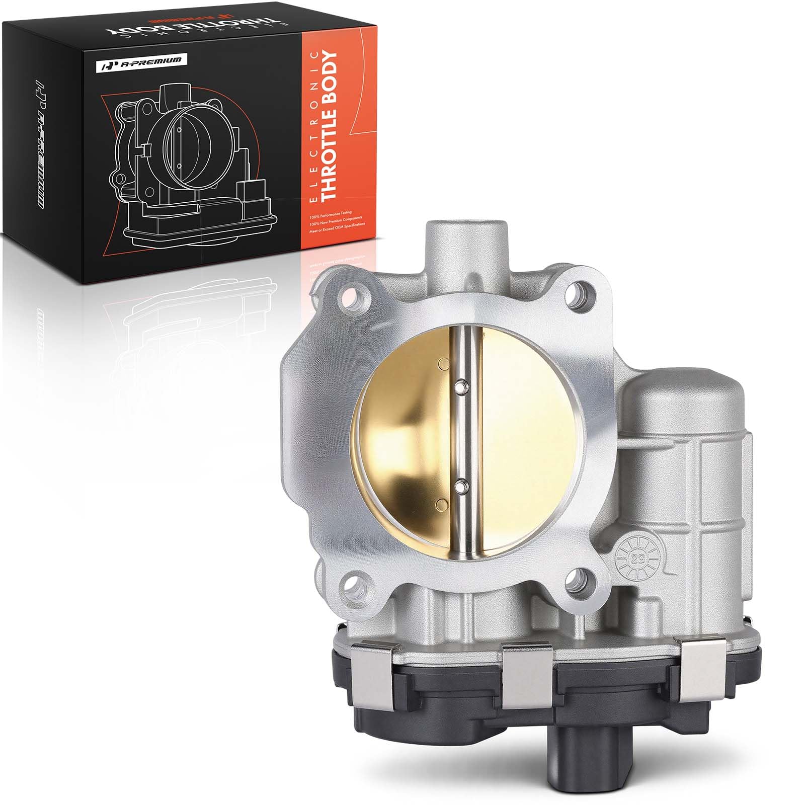 Side profile showing label and finish on A-Premium throttle body for identification