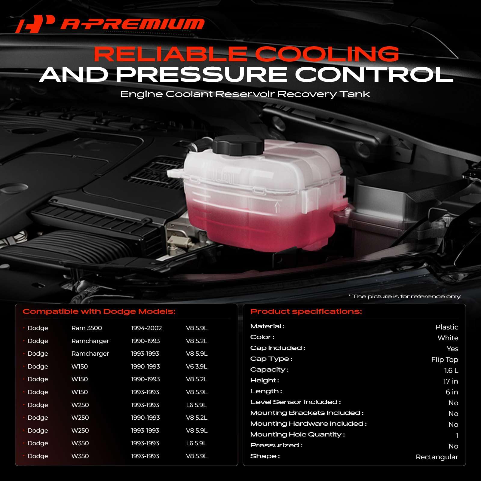 A-Premium side profile showing dimensions for accurate fitment benefit
