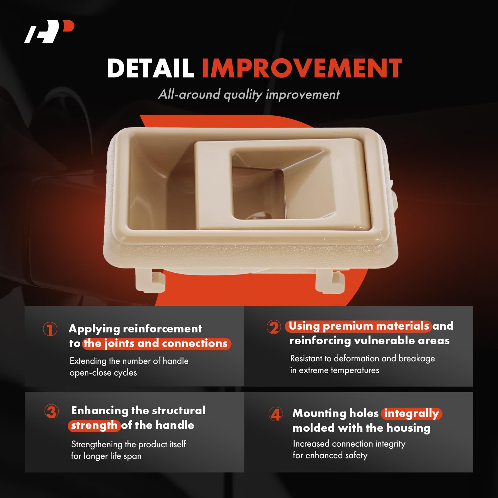 A-Premium side profile of mounted handle showing OE-style fit and smooth operation
