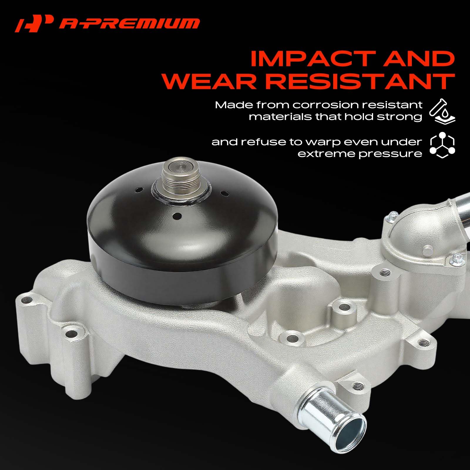 A-Premium pump beside ruler showing compact scale and straightforward replacement fit