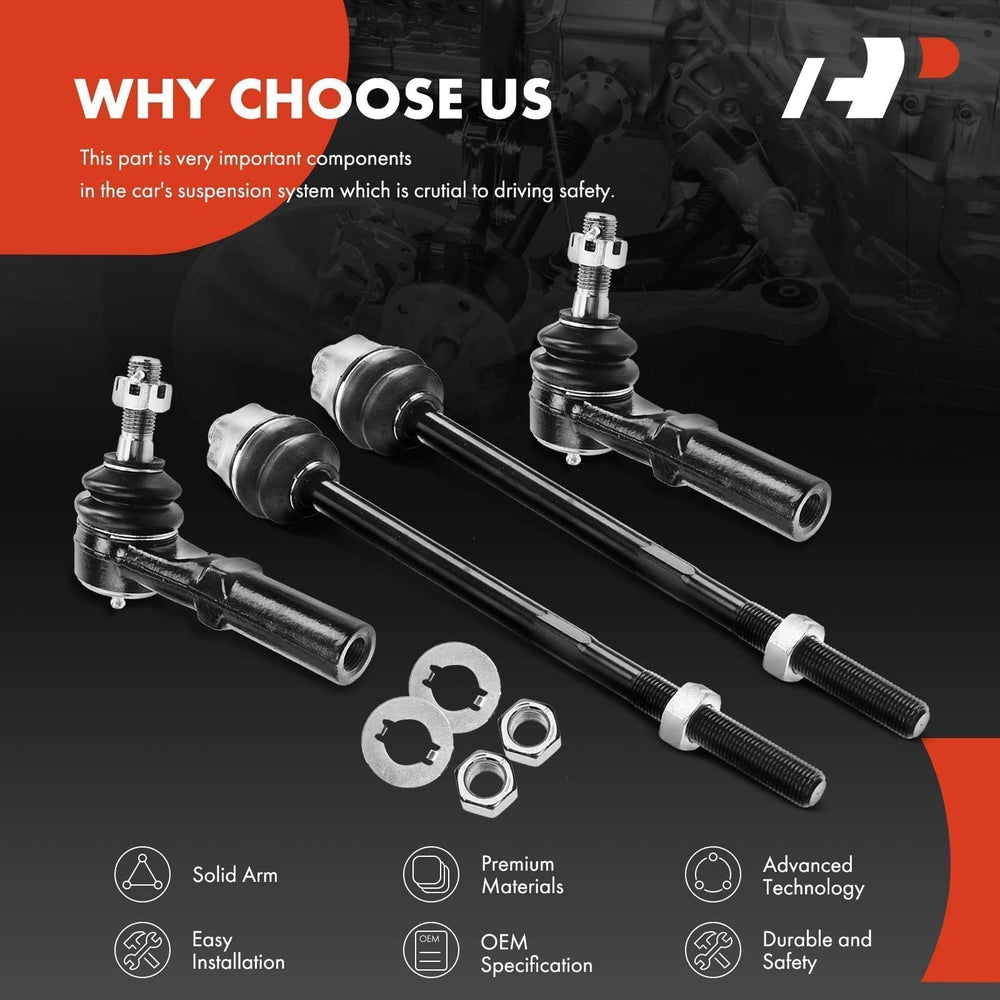 A-Premium tie rod next to ruler showing accurate dimensions for fitment
