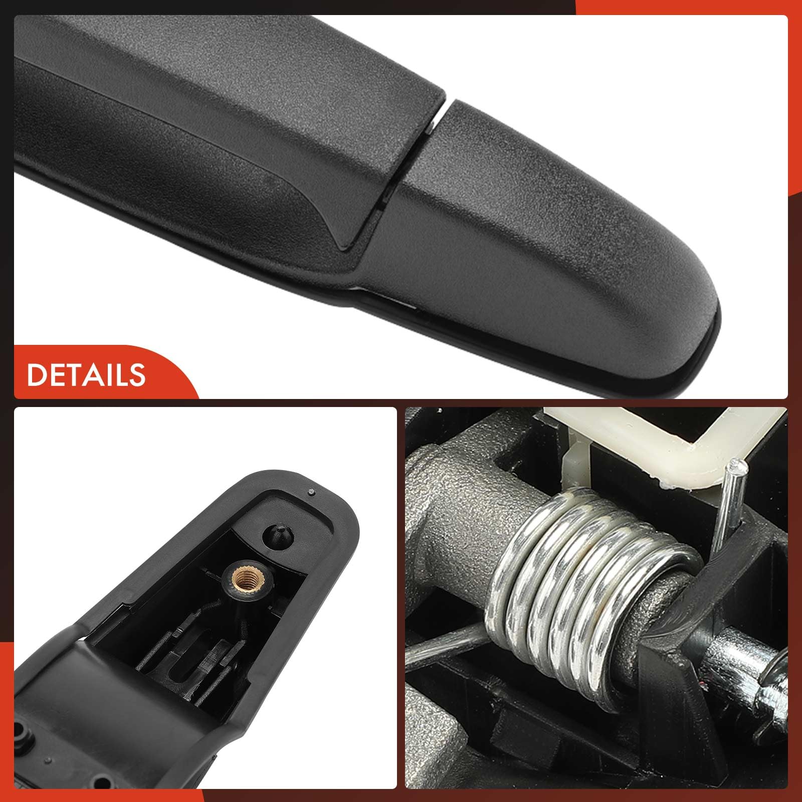 A-Premium handle next to ruler showing exact size and mounting points