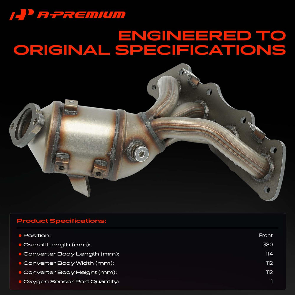 A-Premium converter close-up texture showing corrosion-resistant finish