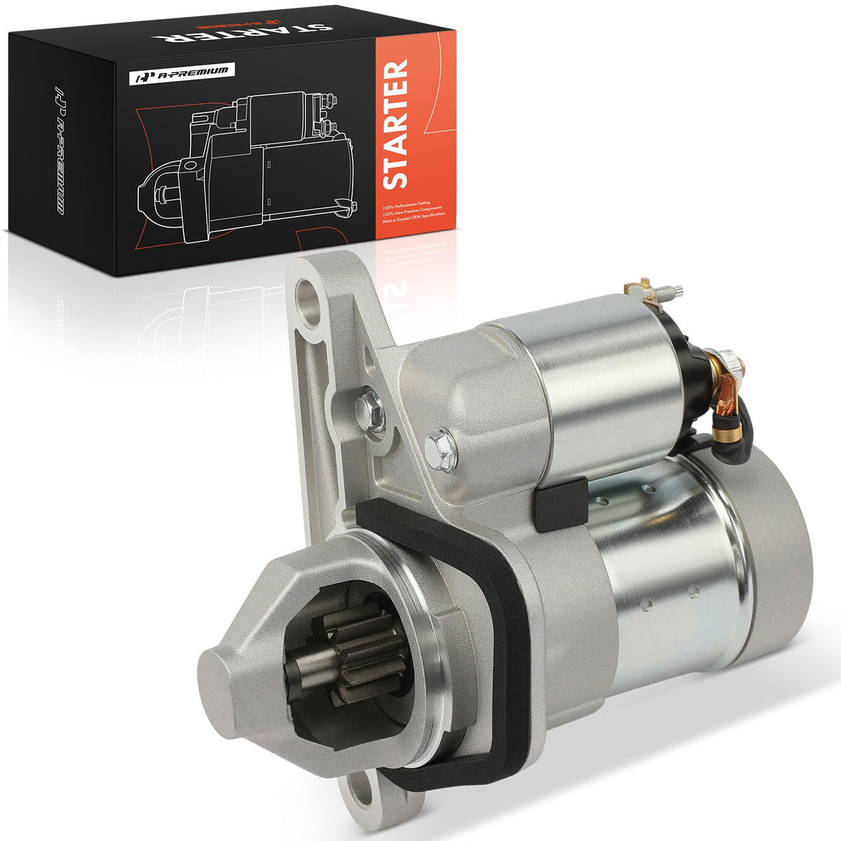 A-Premium starter front view showing robust build and reliable fit