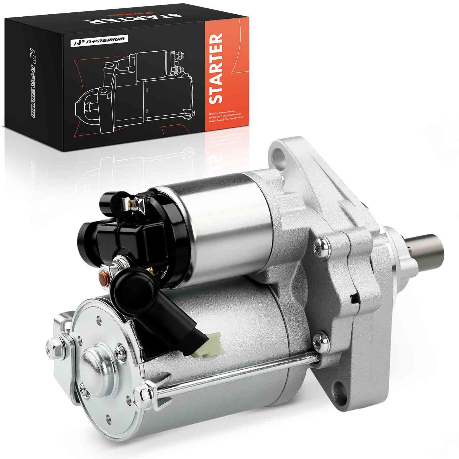 A-Premium starter on workshop bench in garage setting indicating professional-ready replacement benefit