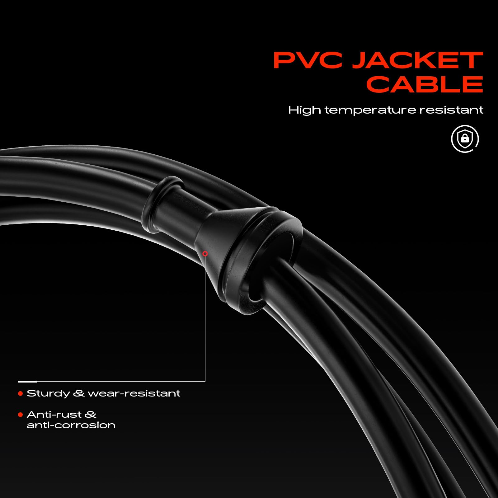 A-Premium exposed steel inner wire cross-section showing high-density strength