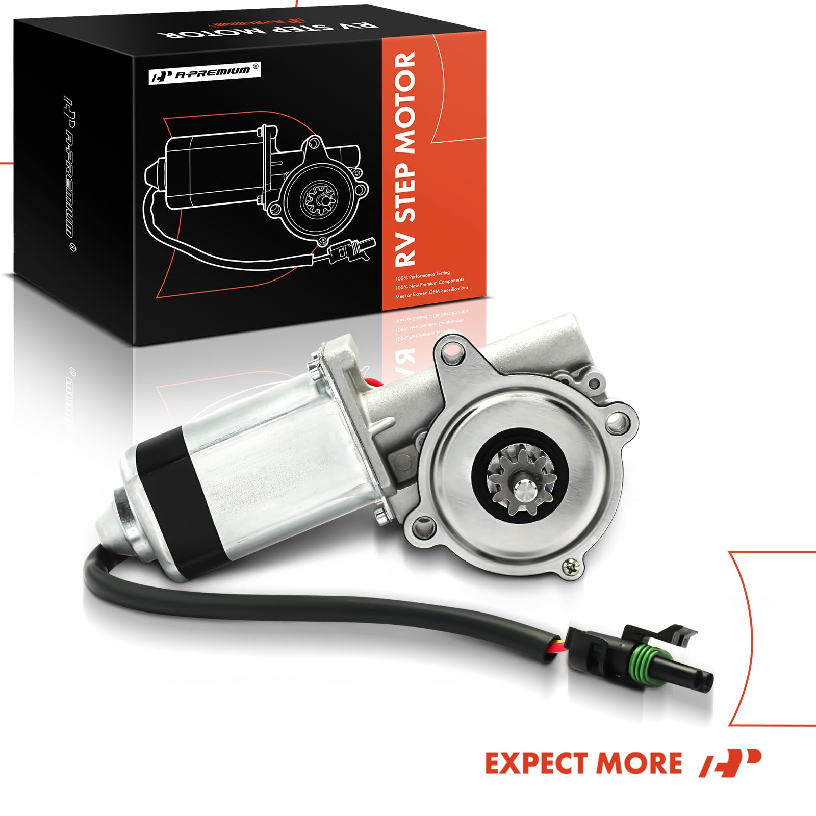 A-Premium step motor packaging and manual showing ready-to-install convenience