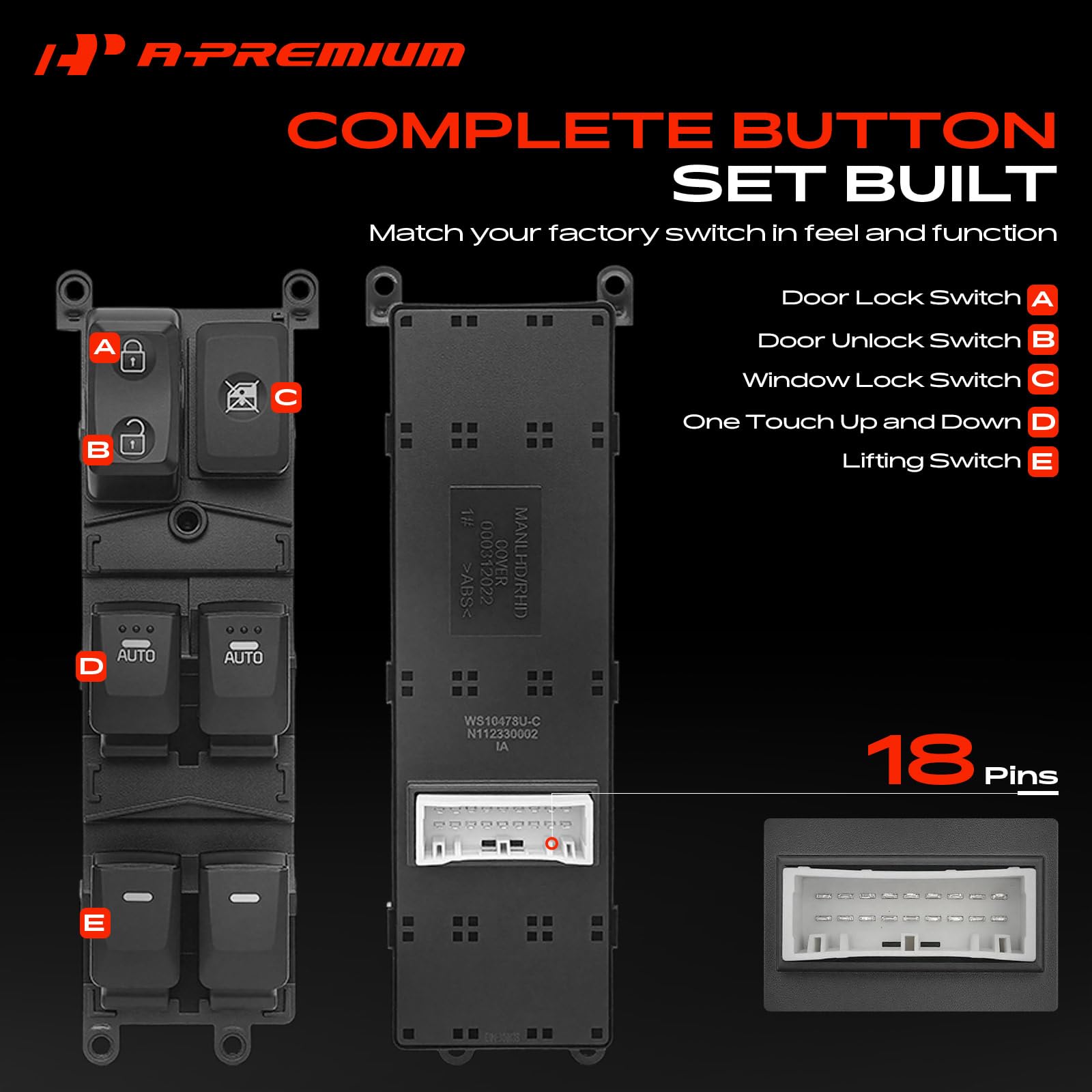 A-Premium illuminated red backlight improves nighttime visibility and easy use benefit