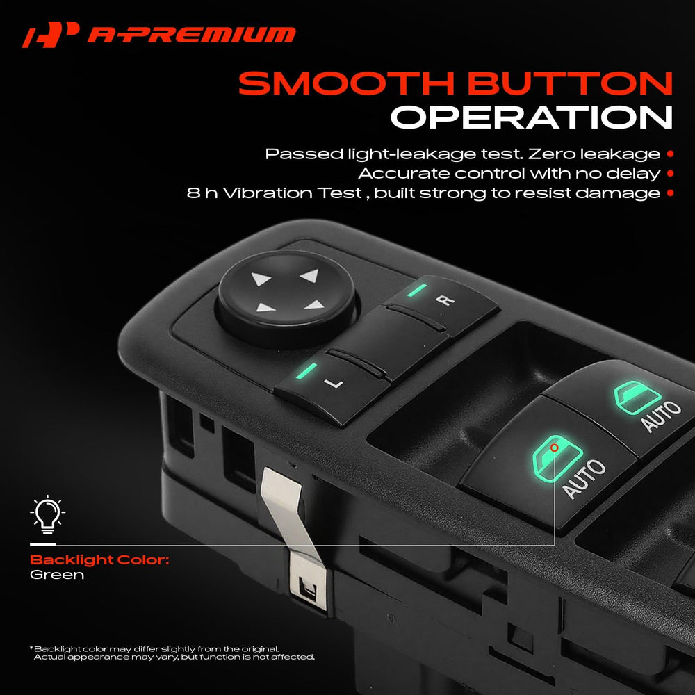 A-Premium illuminated green backlight showing nighttime visibility benefit