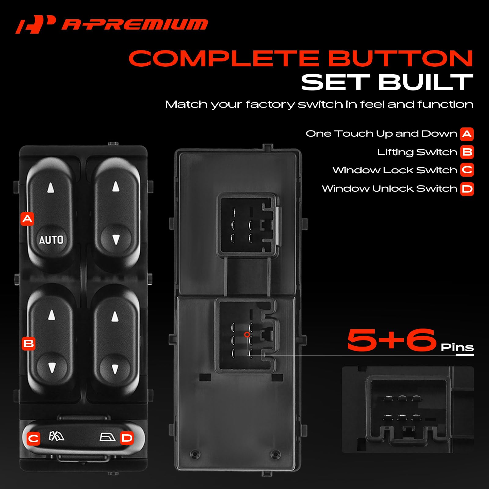 A-Premium switch illuminated green backlight for nighttime use