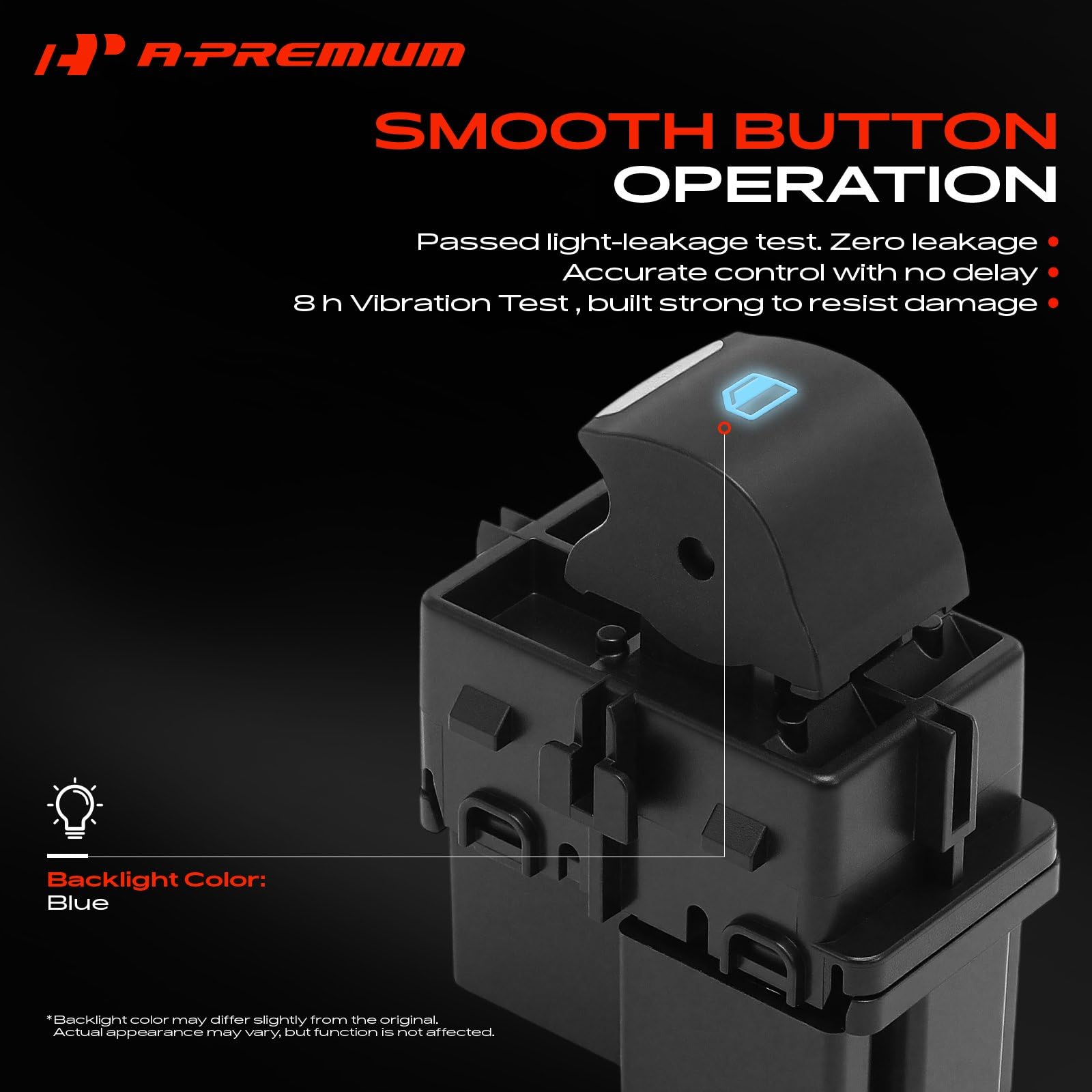 A-Premium installed switch in door panel demonstrating straightforward replacement