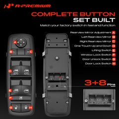 A-Premium switch mounted in door panel restoring driver control and easy access