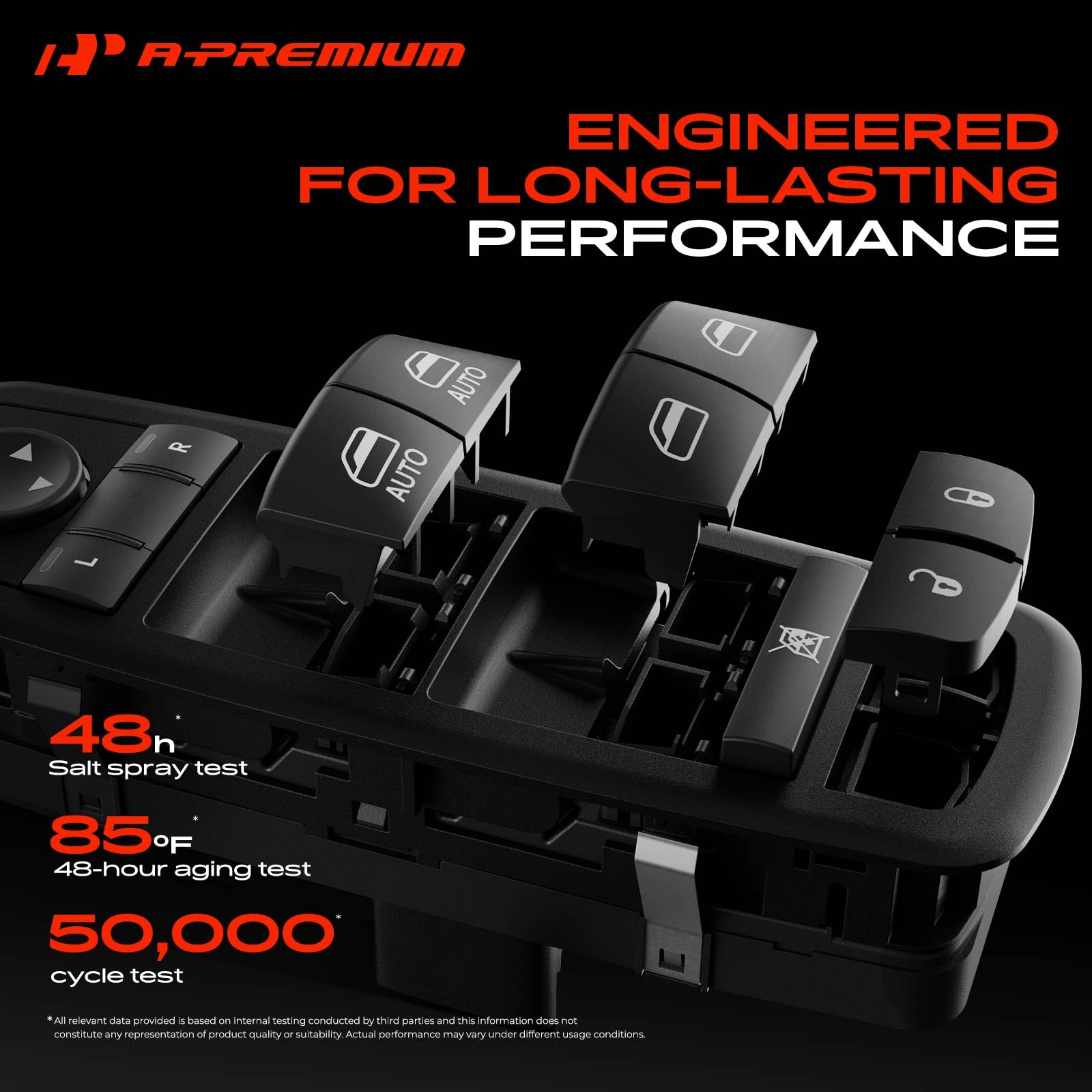 A-Premium switch next to ruler showing compact size and fitment