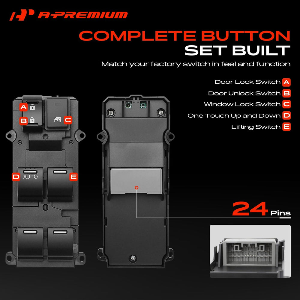 A-Premium switch lit with white backlight improving nighttime visibility