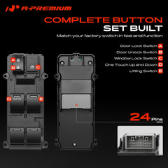 A-Premium switch lit with white backlight improving nighttime visibility