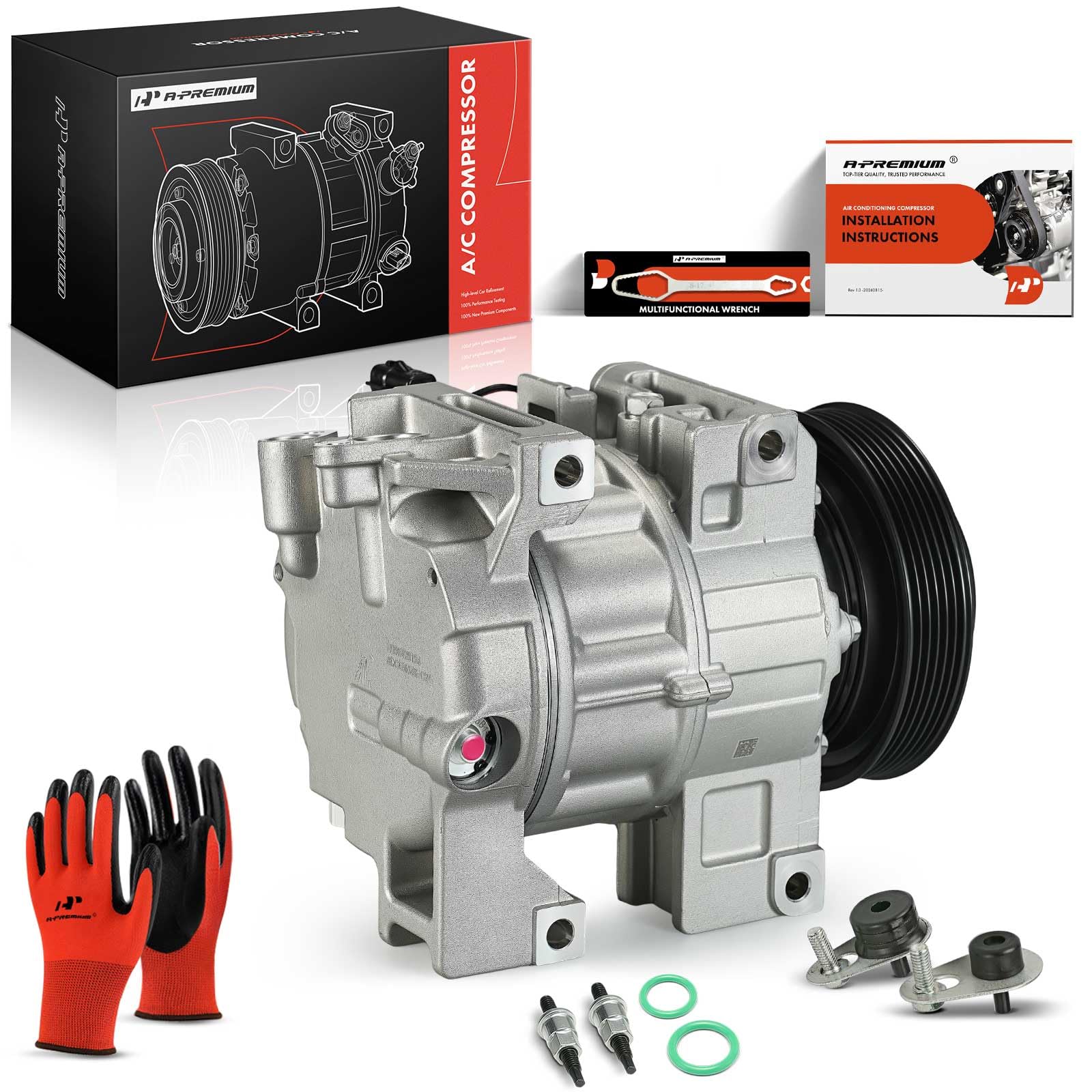 A-Premium compressor being installed by technician showing professional service