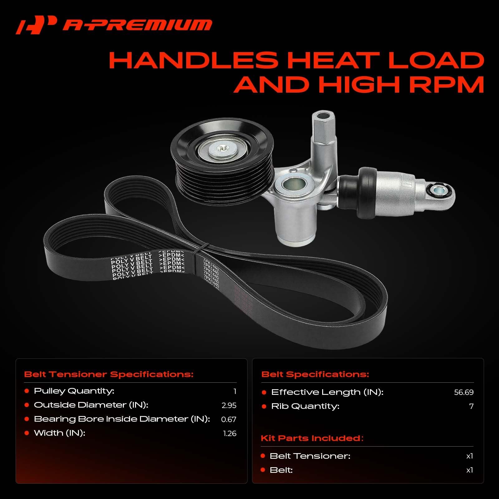 A-Premium tensioner detail displaying pulley and spring assembly benefit