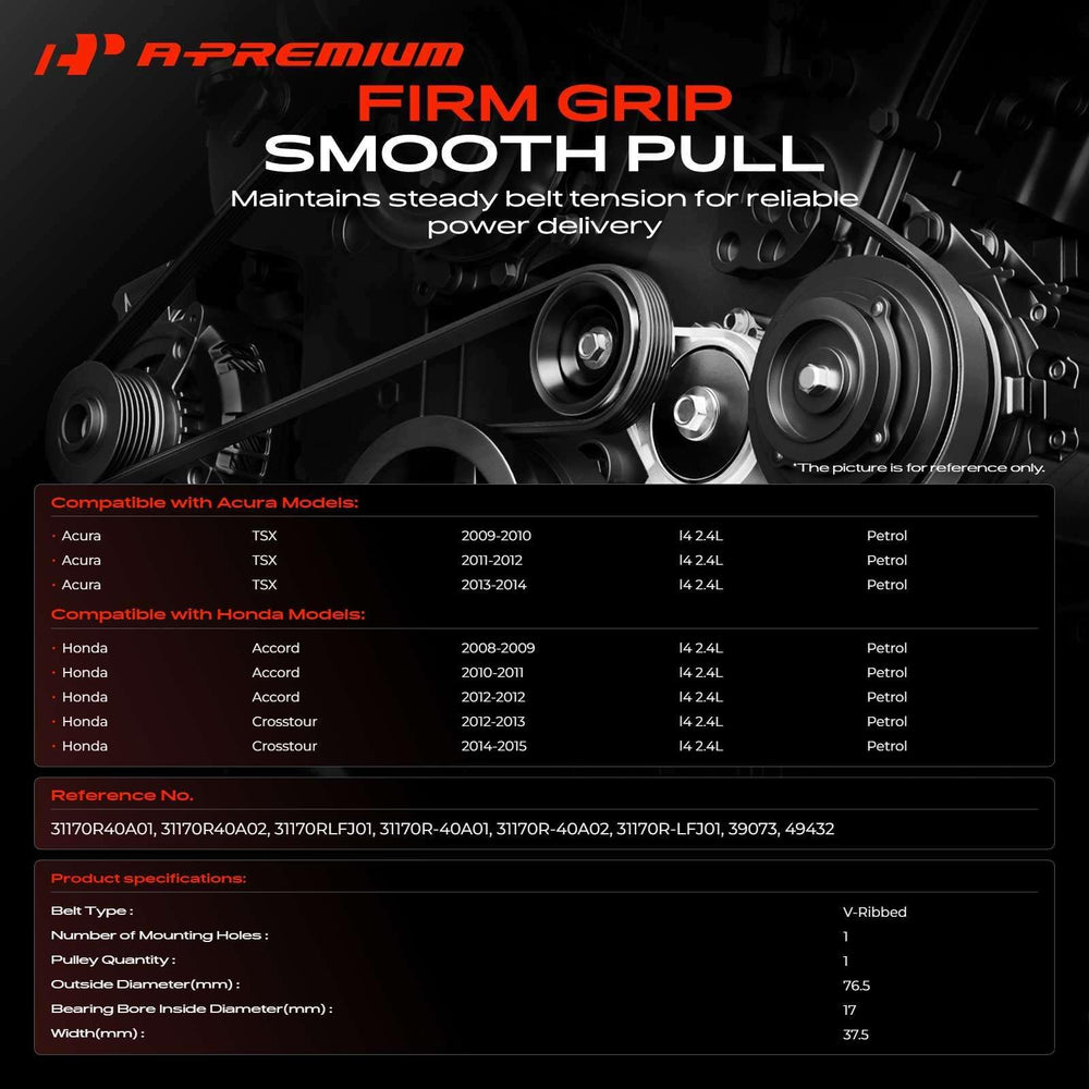 A-Premium pulley close-up highlighting smooth rotation and quietness