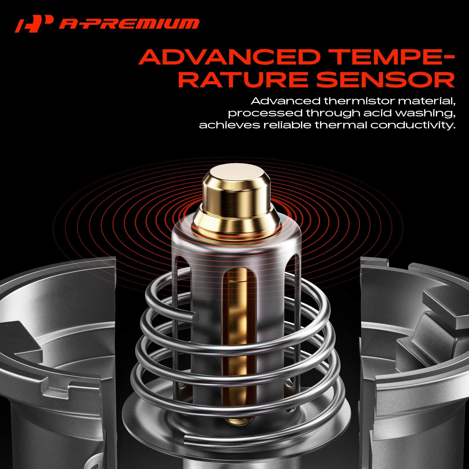A-Premium thermostat close-up on valve mechanism for precise opening