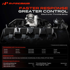 A-Premium throttle body connector detail with three-pin harness benefit