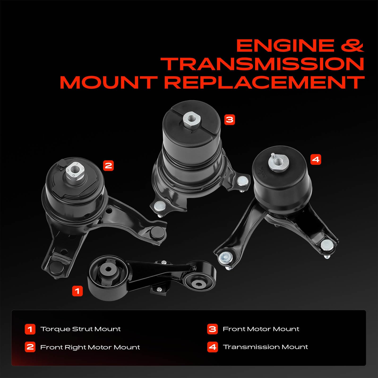 A-Premium torque strut close detail highlighting rubber bushing durability