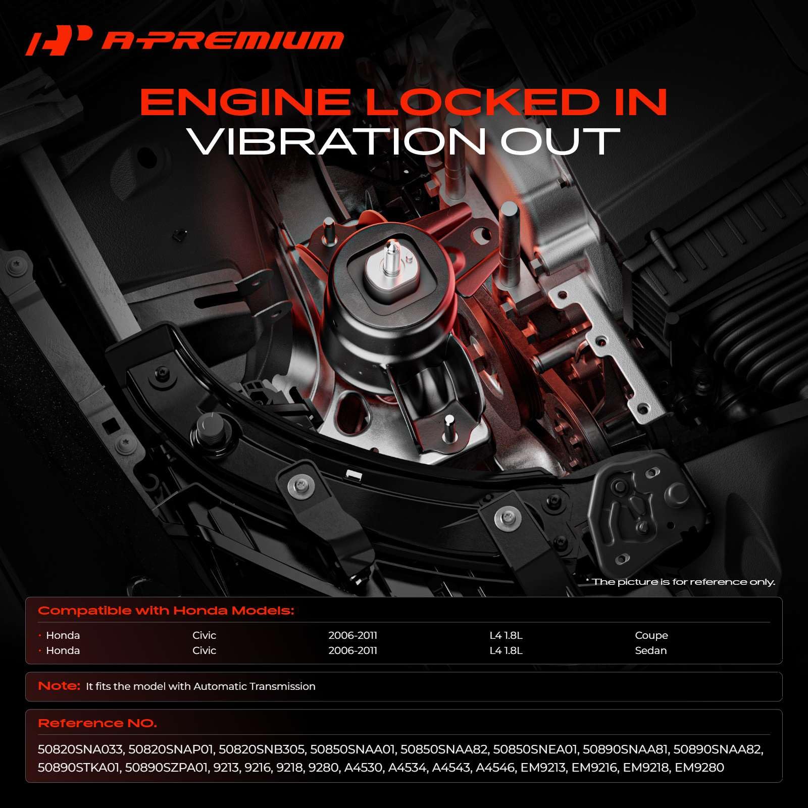 A-Premium transmission mount close-up highlighting precise fit and durability