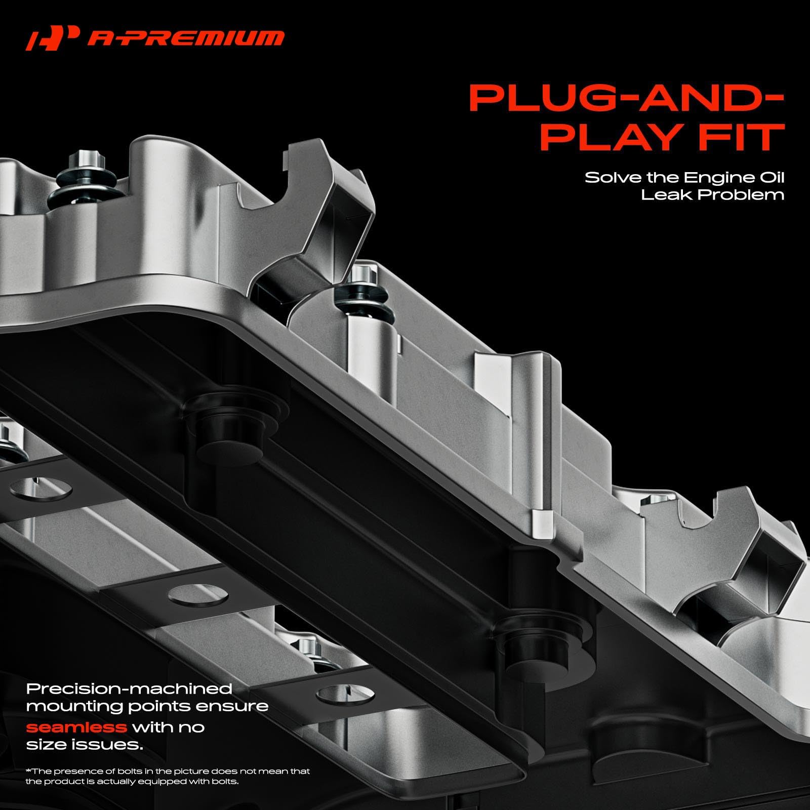 A-Premium valve cover mounting flange closeup showing precise fit benefit