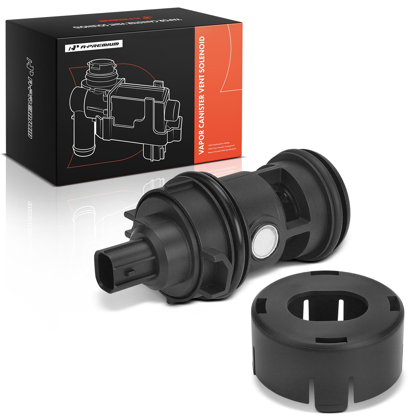 A-Premium vent solenoid front view showing compact replacement and reliable fit