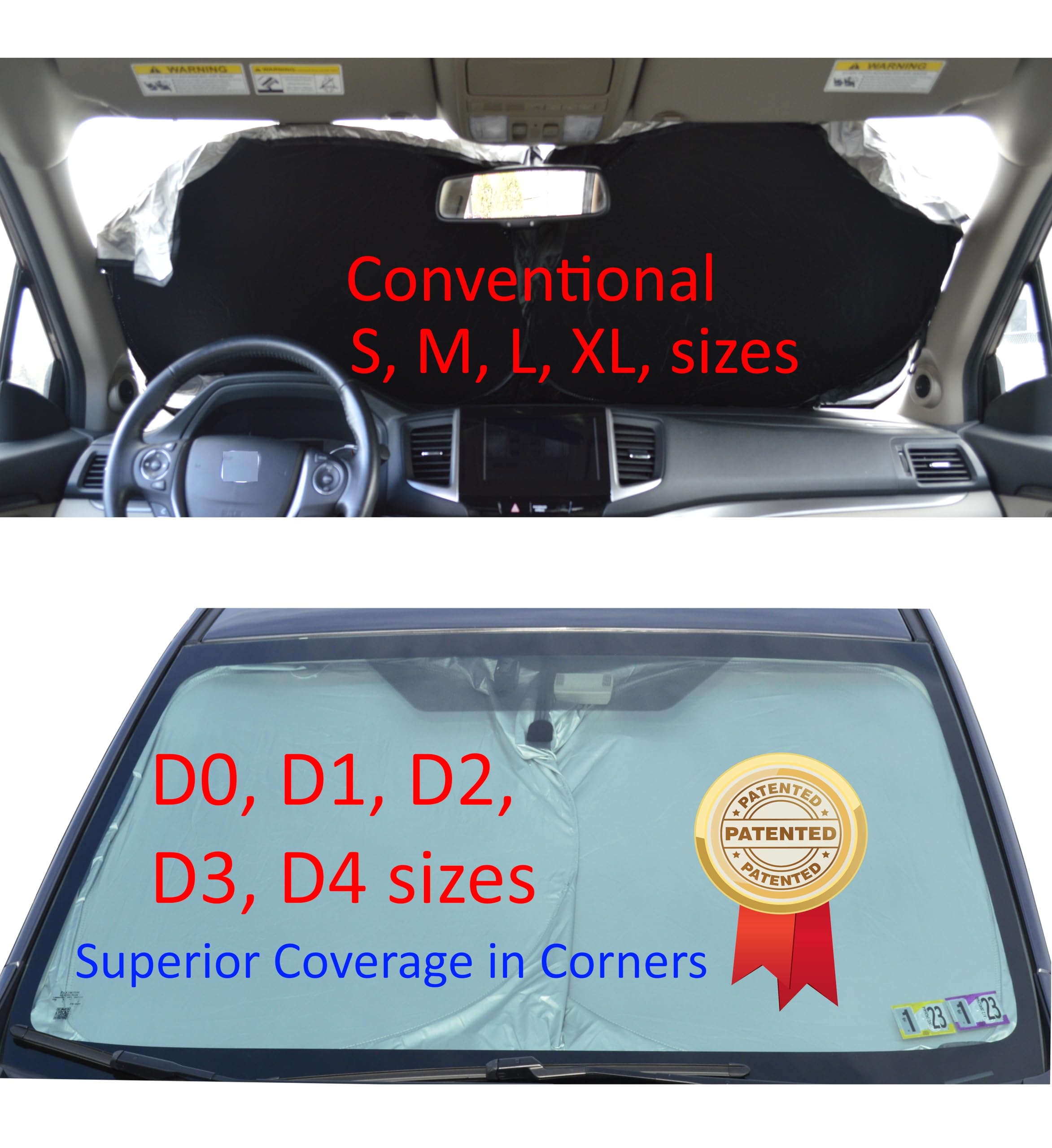 A1 Shades fitted on an SUV wide windshield for maximum sun blocking