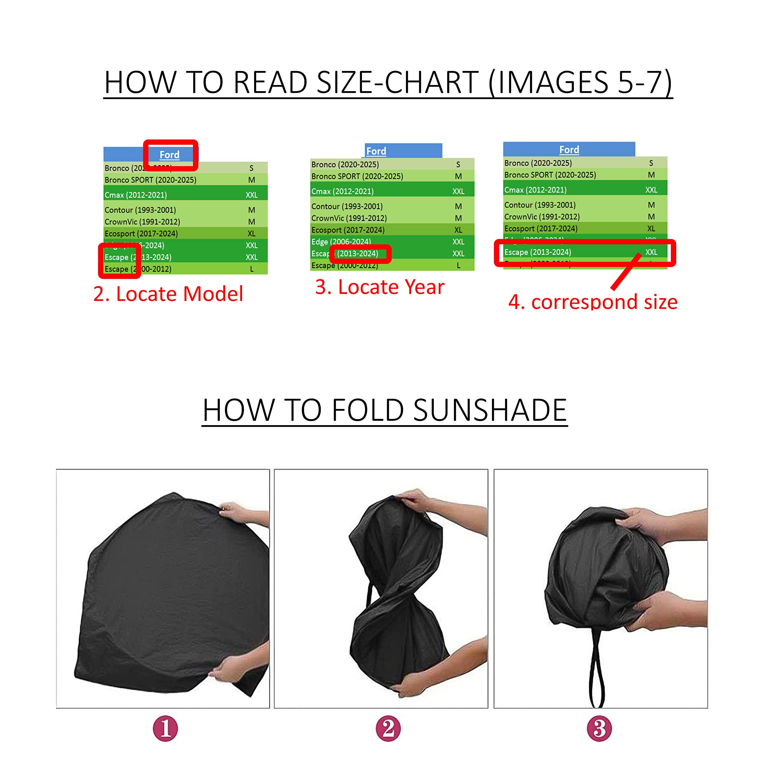 A1 Shades visual size chart helping choose the correct shade size