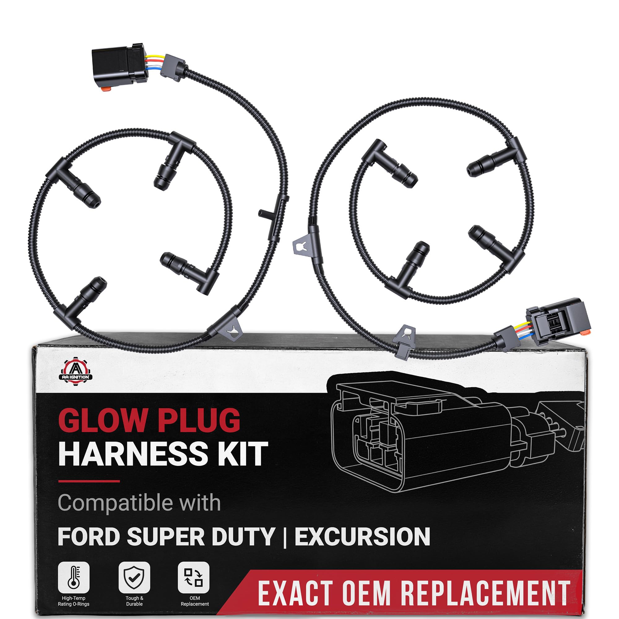 AA Ignition left and right harness kit front view showing complete set and quick install benefit