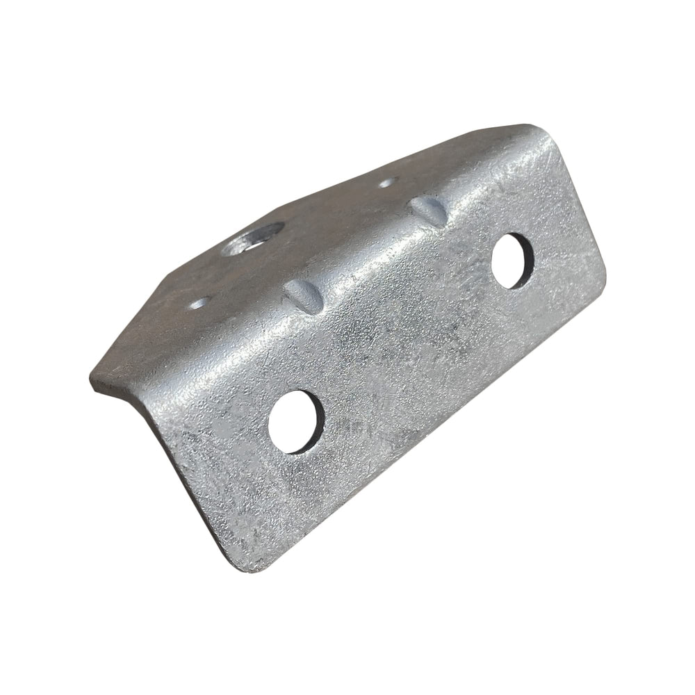 A.A close-up of swivel mechanism highlighting galvanized steel and rust resistance