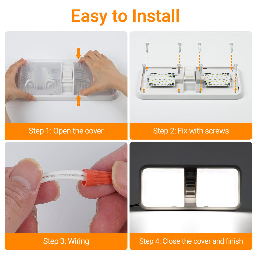 Aaleds retail packaging with screws and nuts showing hassle-free mounting benefit