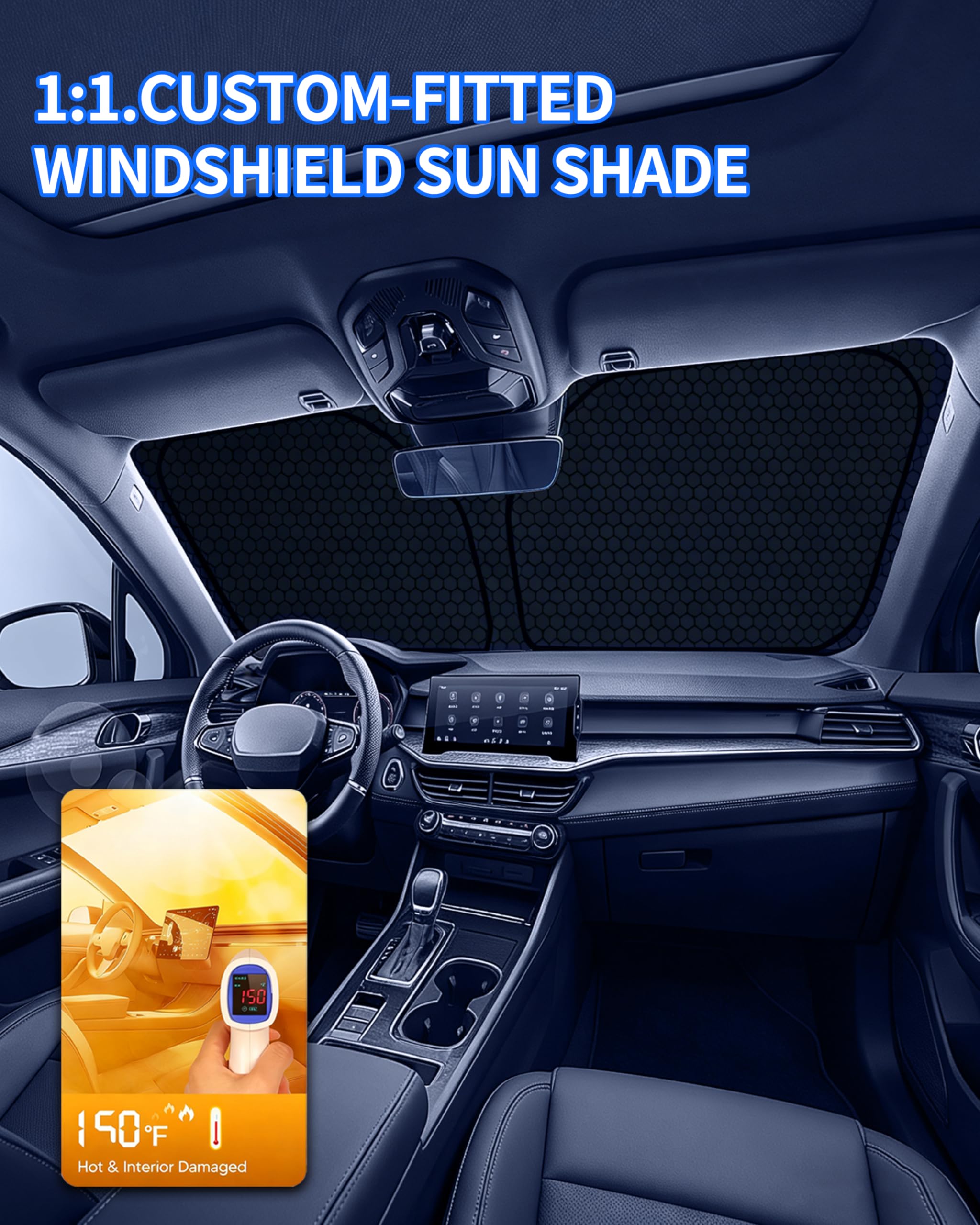 aatoppus close-up reflective fabric texture blocks sunlight and reduces cabin heat