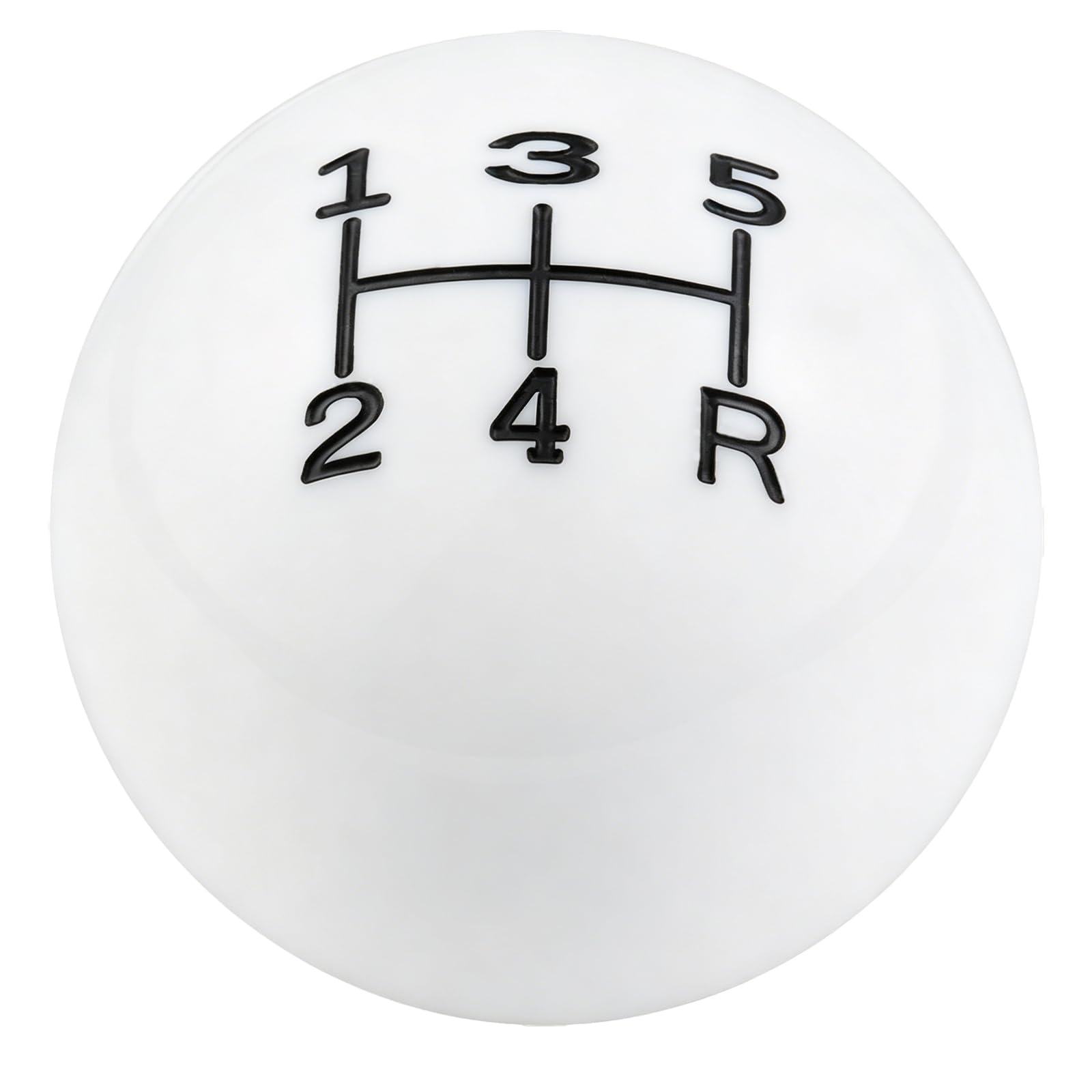 Abfer white ball shift knob front view showing clean finish and style benefit
