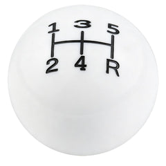 Abfer white ball shift knob front view showing clean finish and style benefit